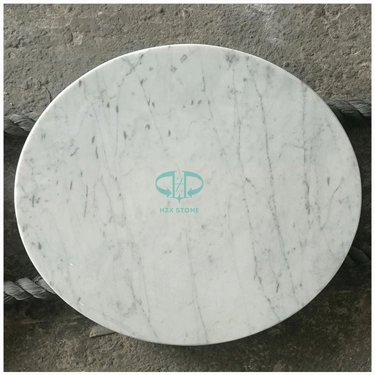 Carrara Marble White Side Table