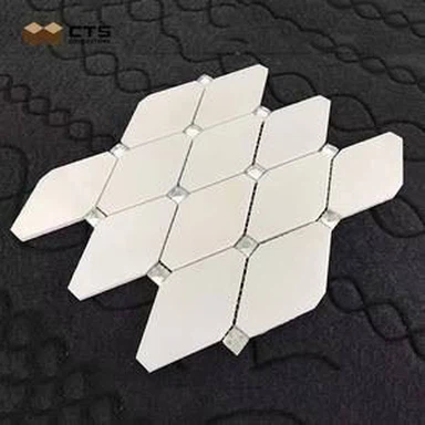 흰색 대리석 모자이크 바닥 타일