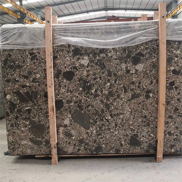Dark Brown Cafe Melange Marble Slabs