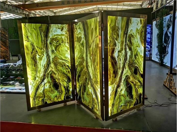China Green Marble Folding Screen
